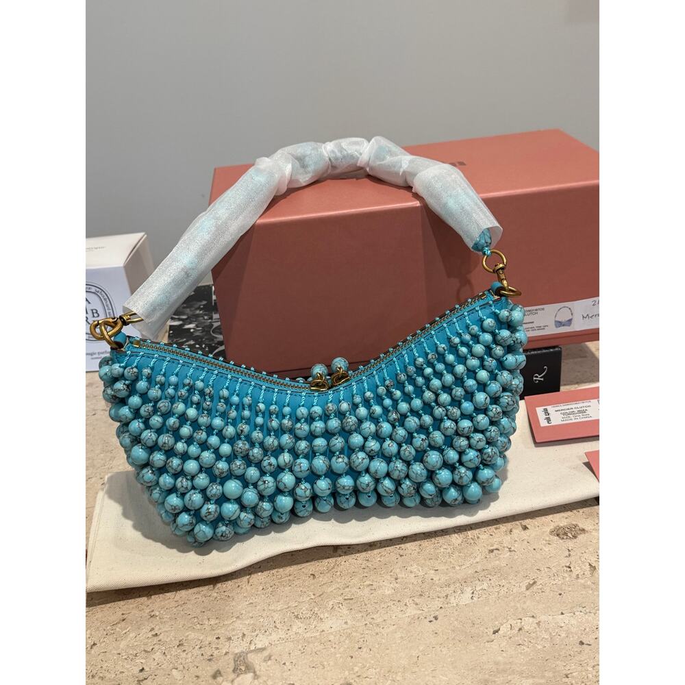 NEW Cult Gaia Mercier Mini Shoulder Bag Turquoise - Picture 9 of 11